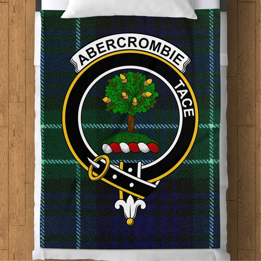 Abercrombie Tace Crest Scottish Tartan Throw Blanket - Living Stone Gifts