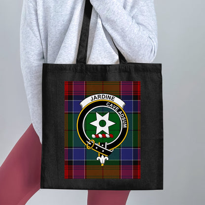 Jardine Cave Adsum Scottish Crest Tartan Tote Bag - Living Stone Gifts