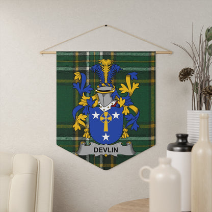 Family Crest with Devlin Banner Wall Art product type