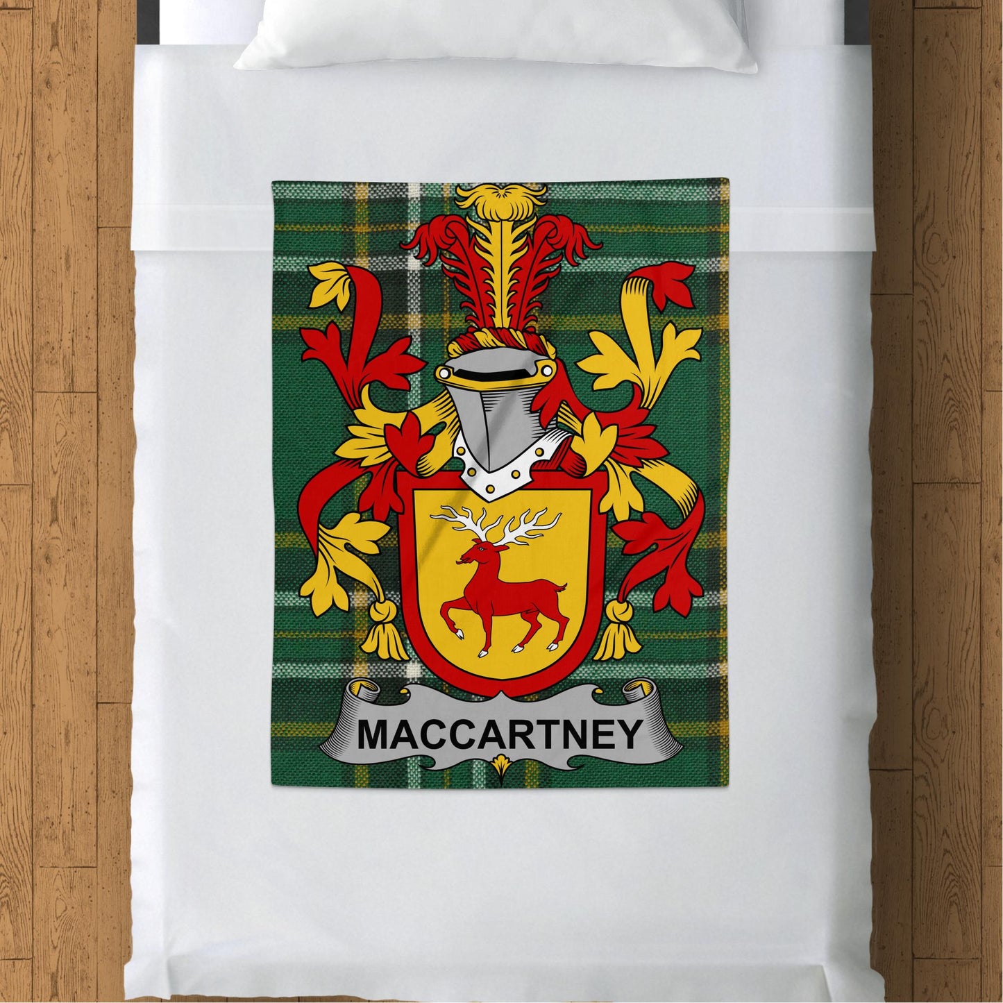 MacCartney Surname Irish Tartan Throw Blanket - Living Stone Gifts