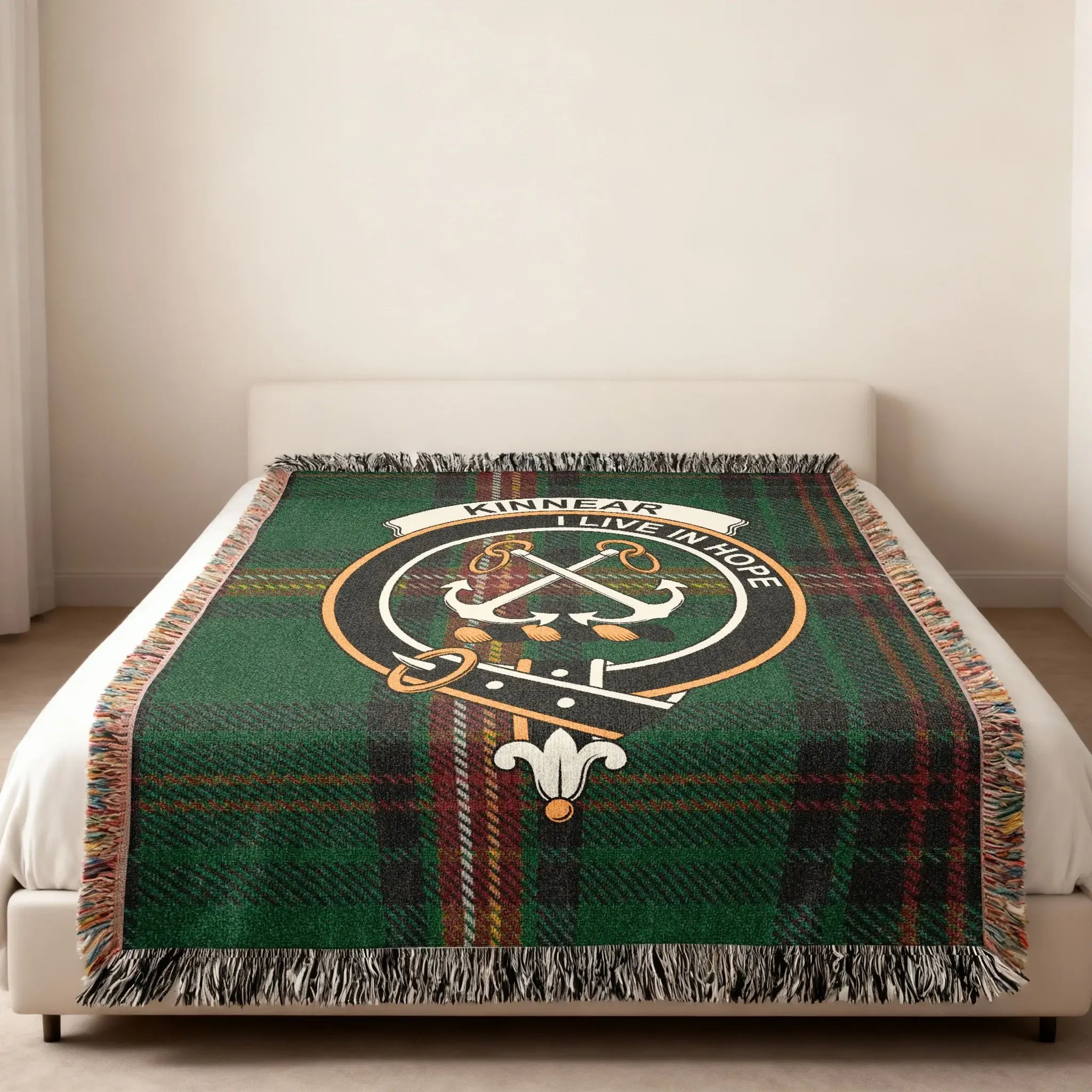 Kinnear I Live In Hope Tartan Patterned Blanket