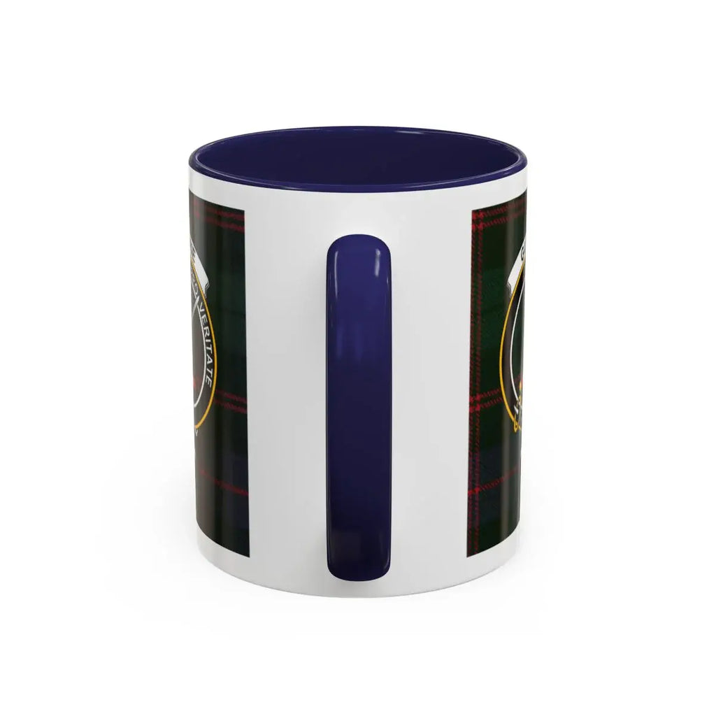 Guthrie clan crest mug — accent handle, tartan design