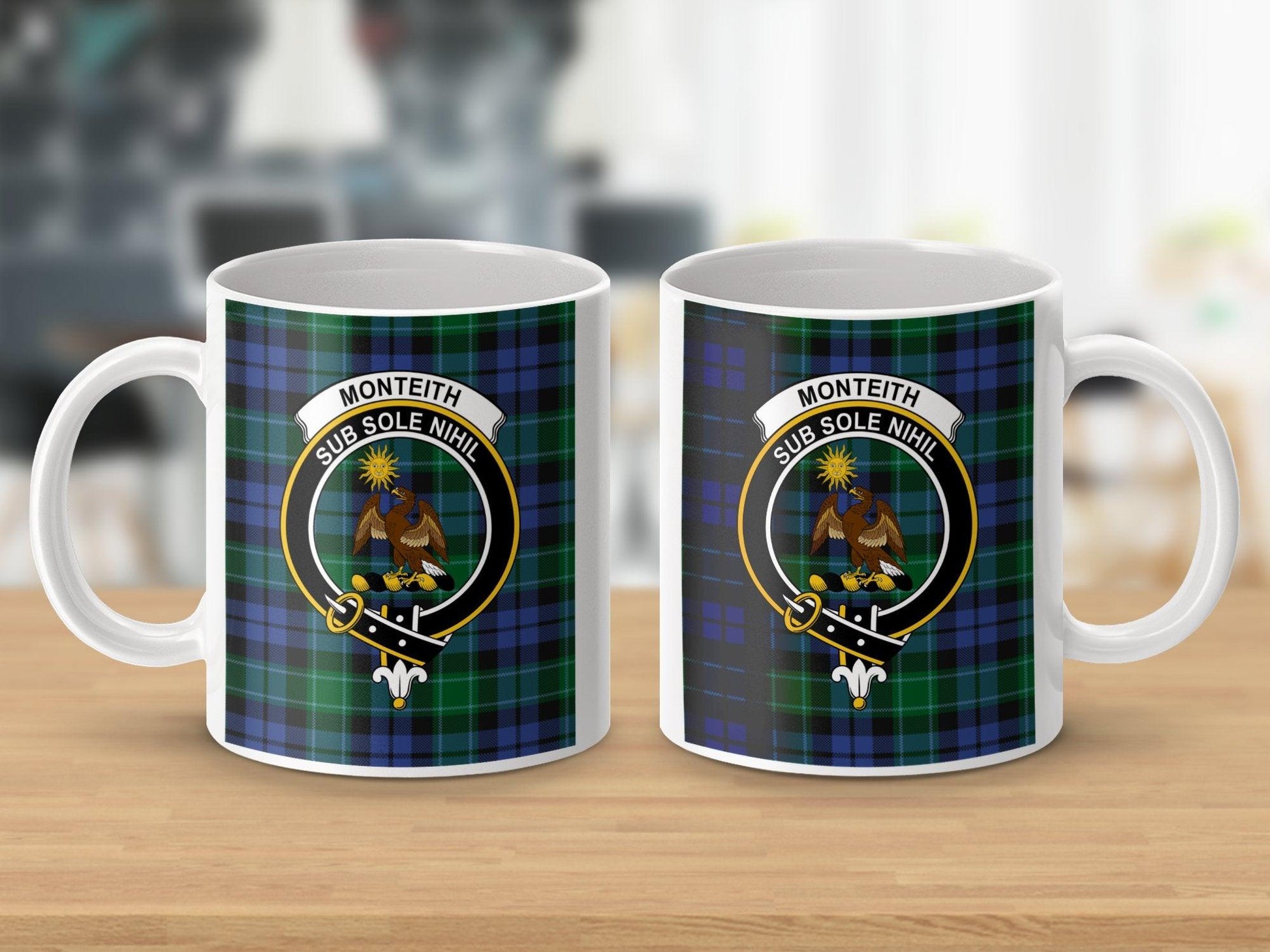 Monteith Clan Crest Tartan Pattern Design Mug - Living Stone Gifts