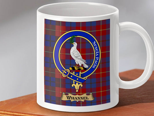 Clan Whannel Family Crest with Tartan Mug product type