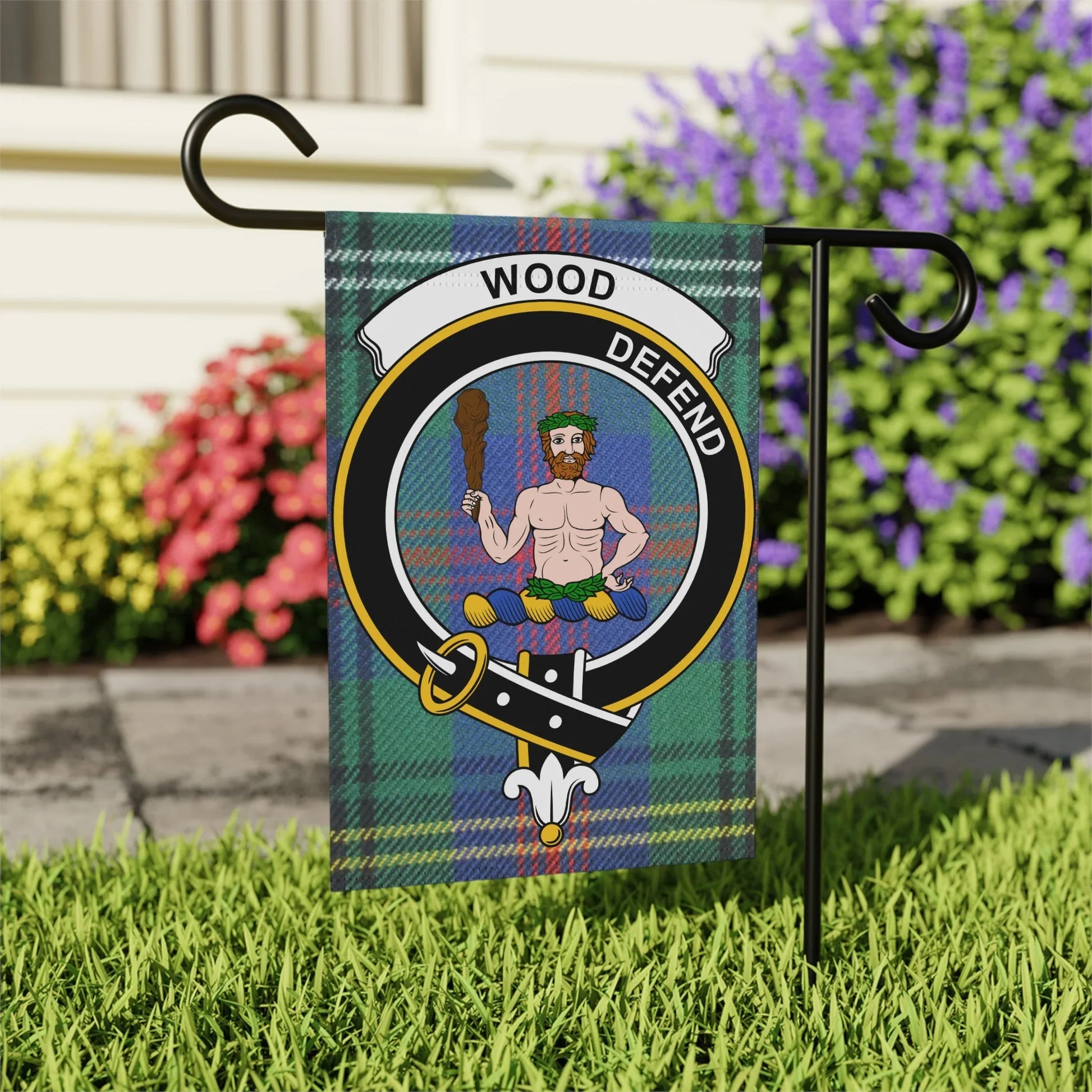 Clan Crest Wood Defend Decorative Garden Flag product