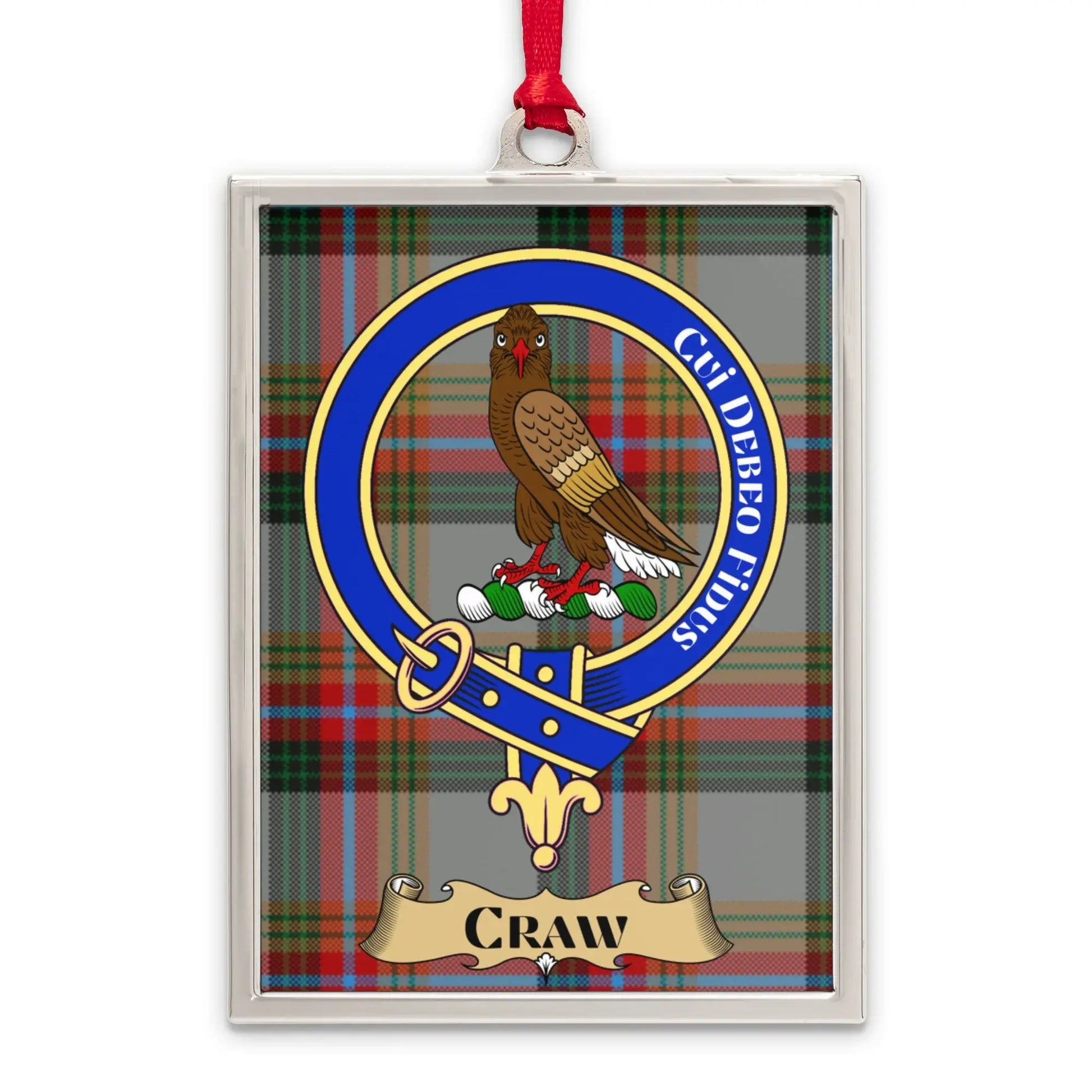 Craw Family Crest Plaid Pattern Ornament product type