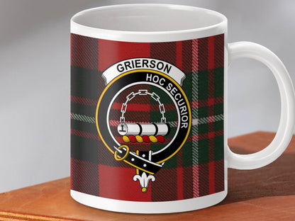 Grierson Hoc Securior Clan Crest Tartan Mug product