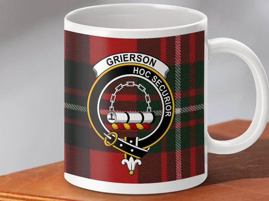 Grierson Hoc Securior Clan Crest Tartan Mug product