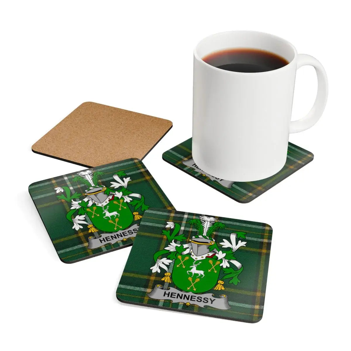 Personalized Hennessy Family Crest Coasters product type