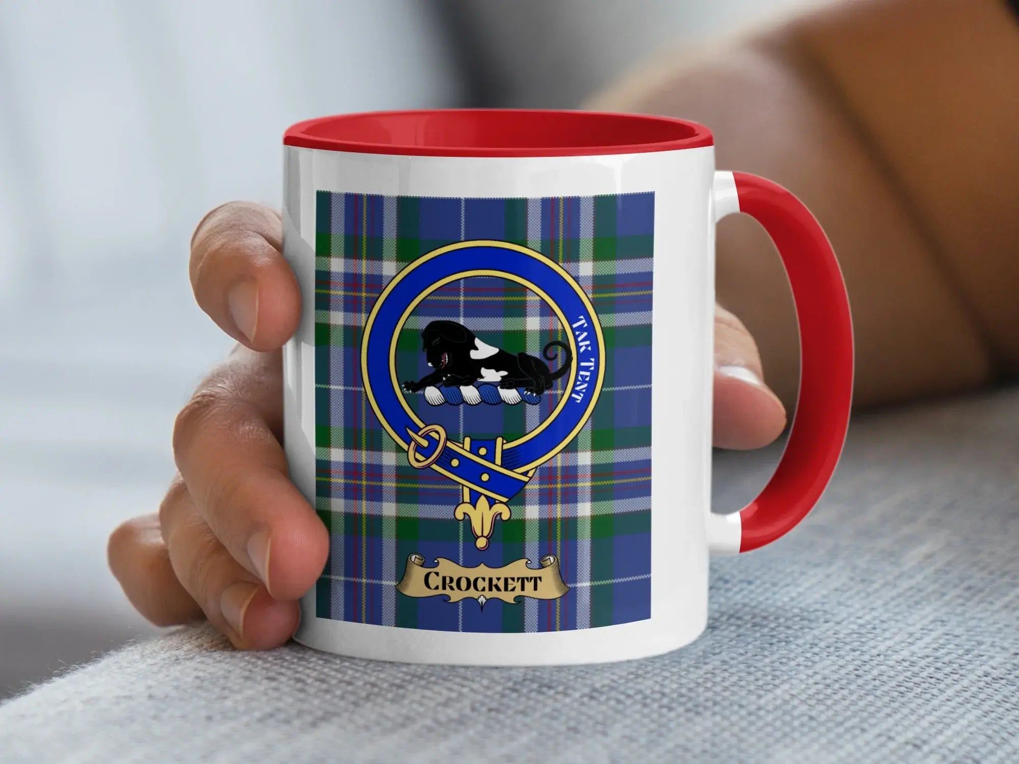 Crockett family crest ceramic mug for everyday coffee and tea