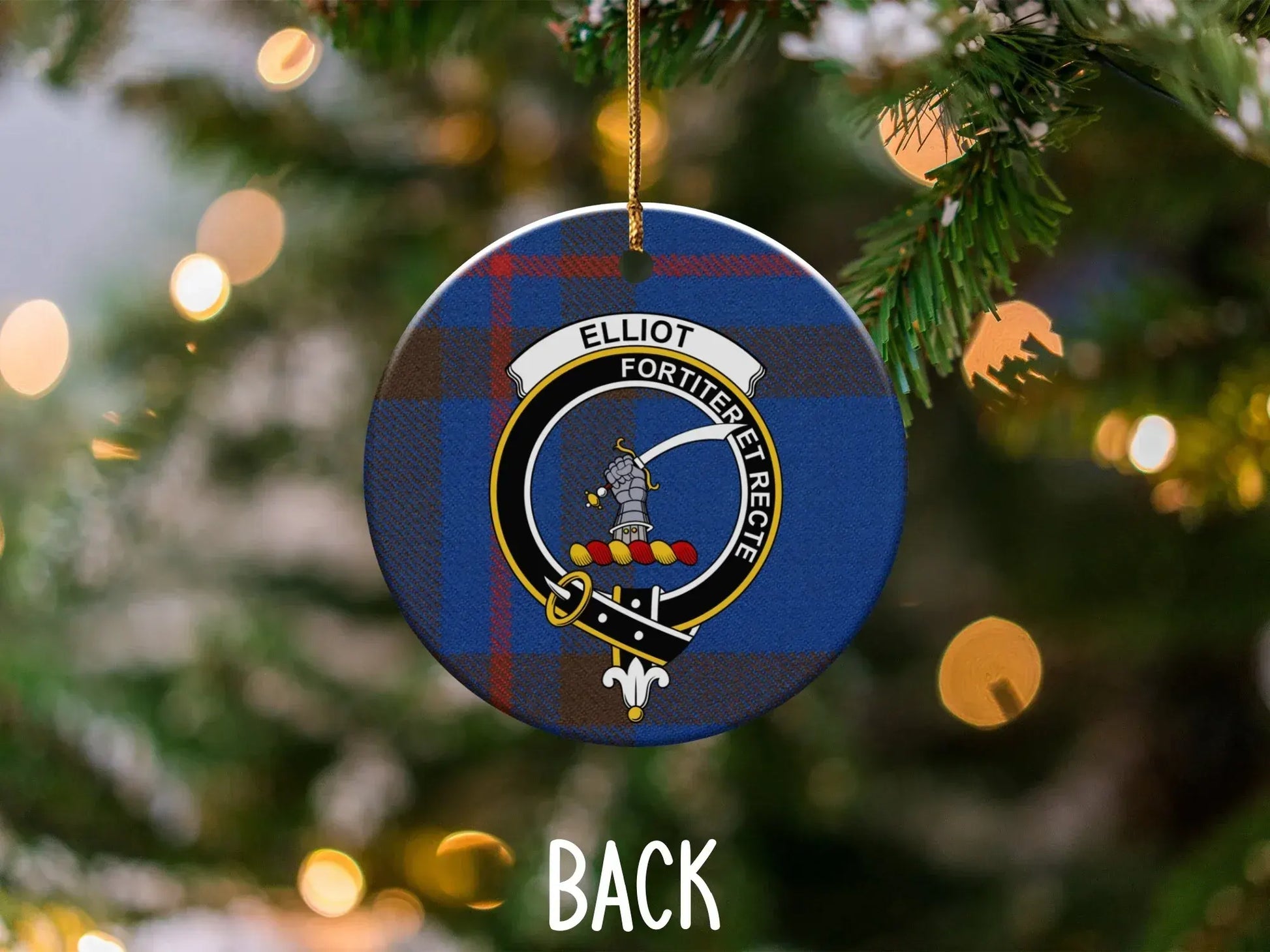 Customizable Elliot Clan Crest Ceramic Ornament product