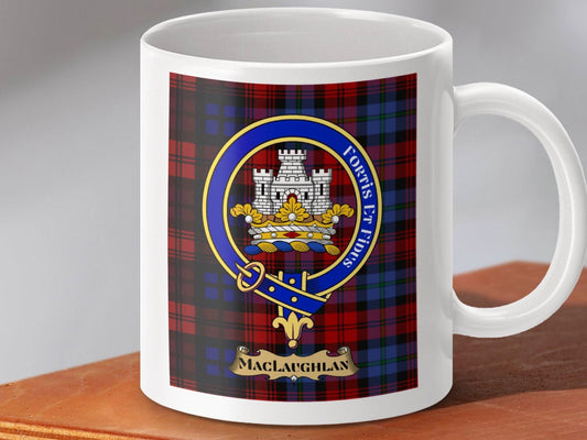 Clan MacLaughlan Coat of Arms Red Plaid Mug product