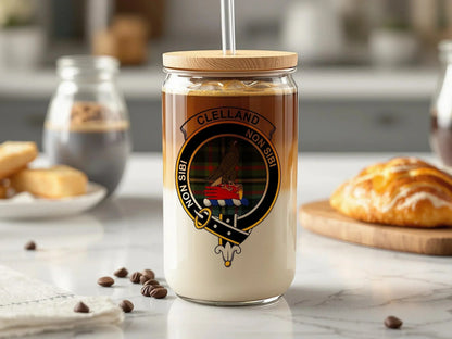 Personalized Clan Clelland Emblem Glass Cup product type