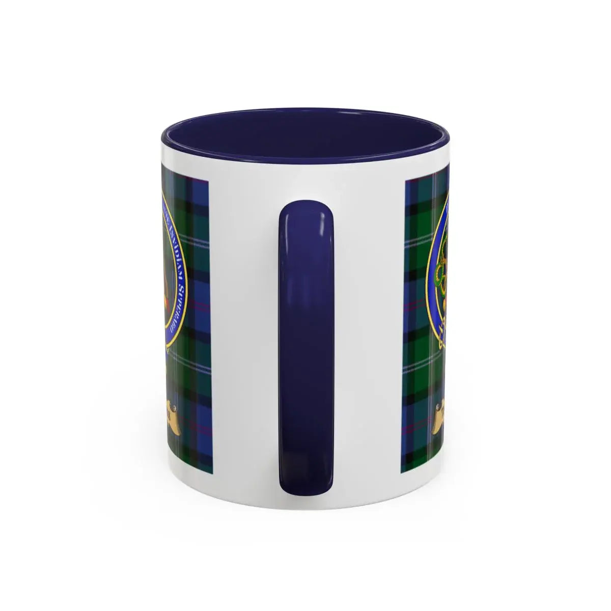 Thomas clan crest mug shown in 11 oz and 15 oz sizes