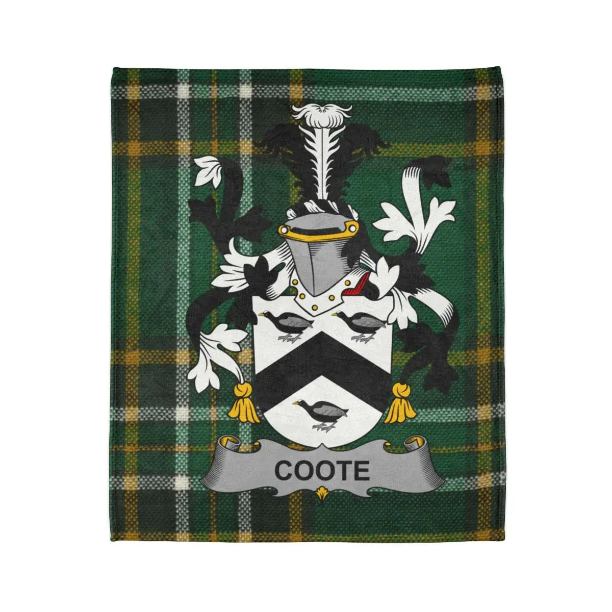 Coote Family Crest with Tartan Background product