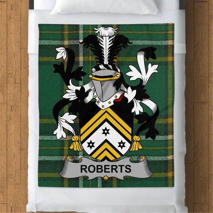 Roberts Surname Irish Tartan Throw Blanket - Living Stone Gifts