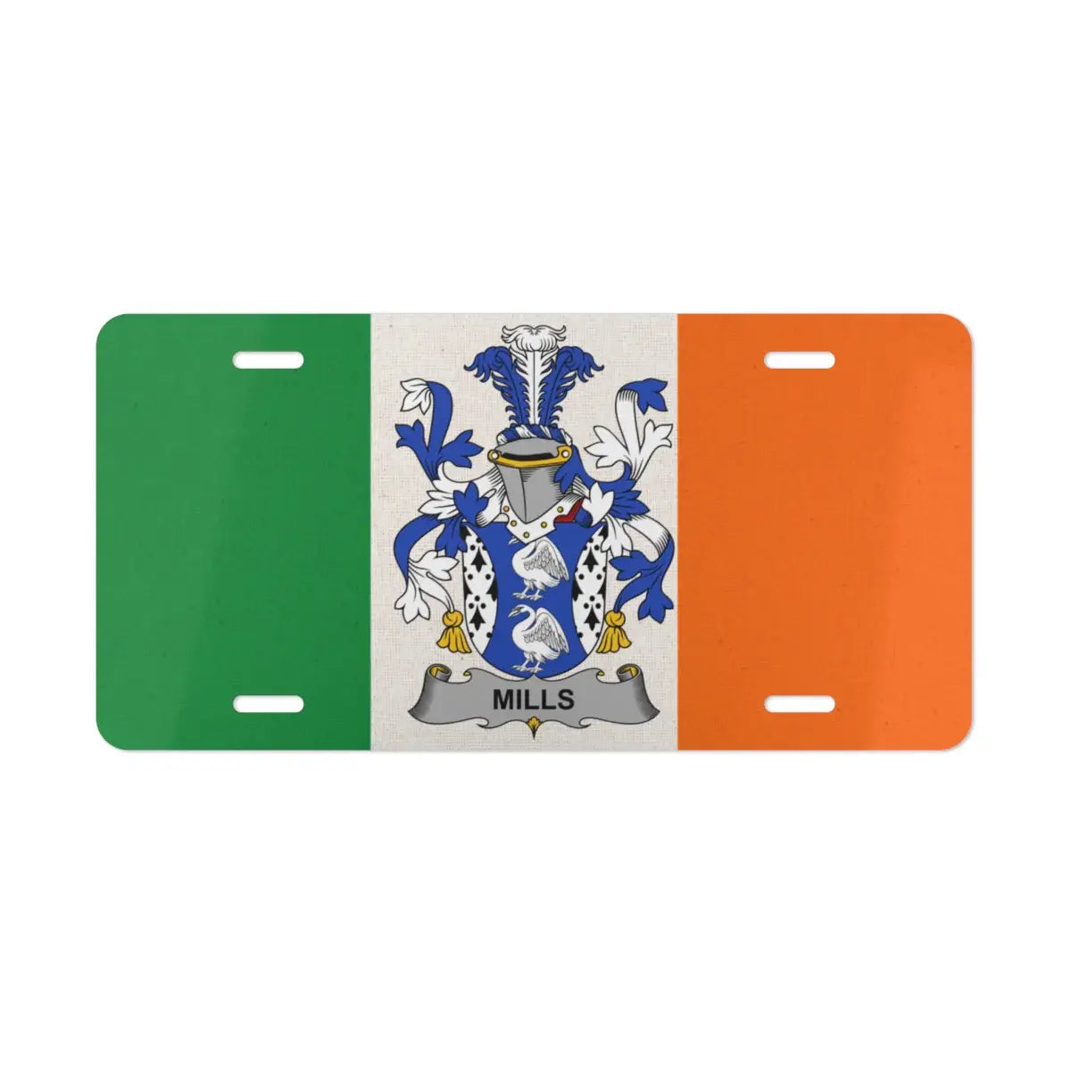 Irish Flag Mills Crest License Plate product