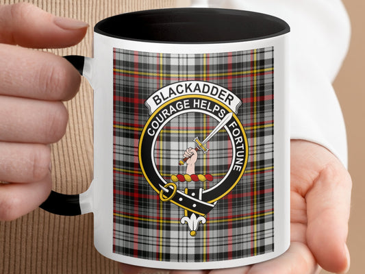 Blackadder Courage Helps Fortune Plaid Pattern Mug - Living Stone Gifts