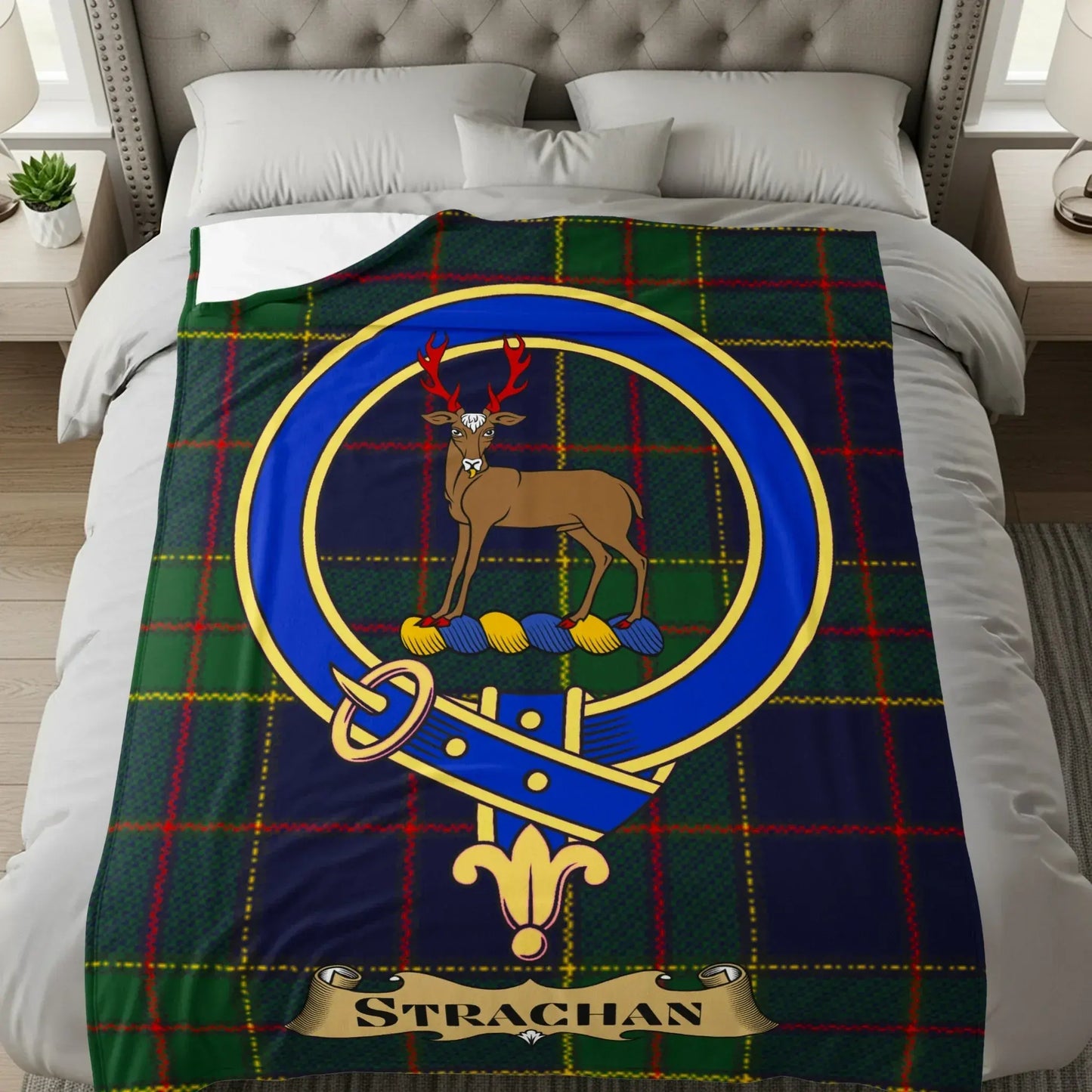 Strachan Pattern with Deer Design Cozy Blanket product