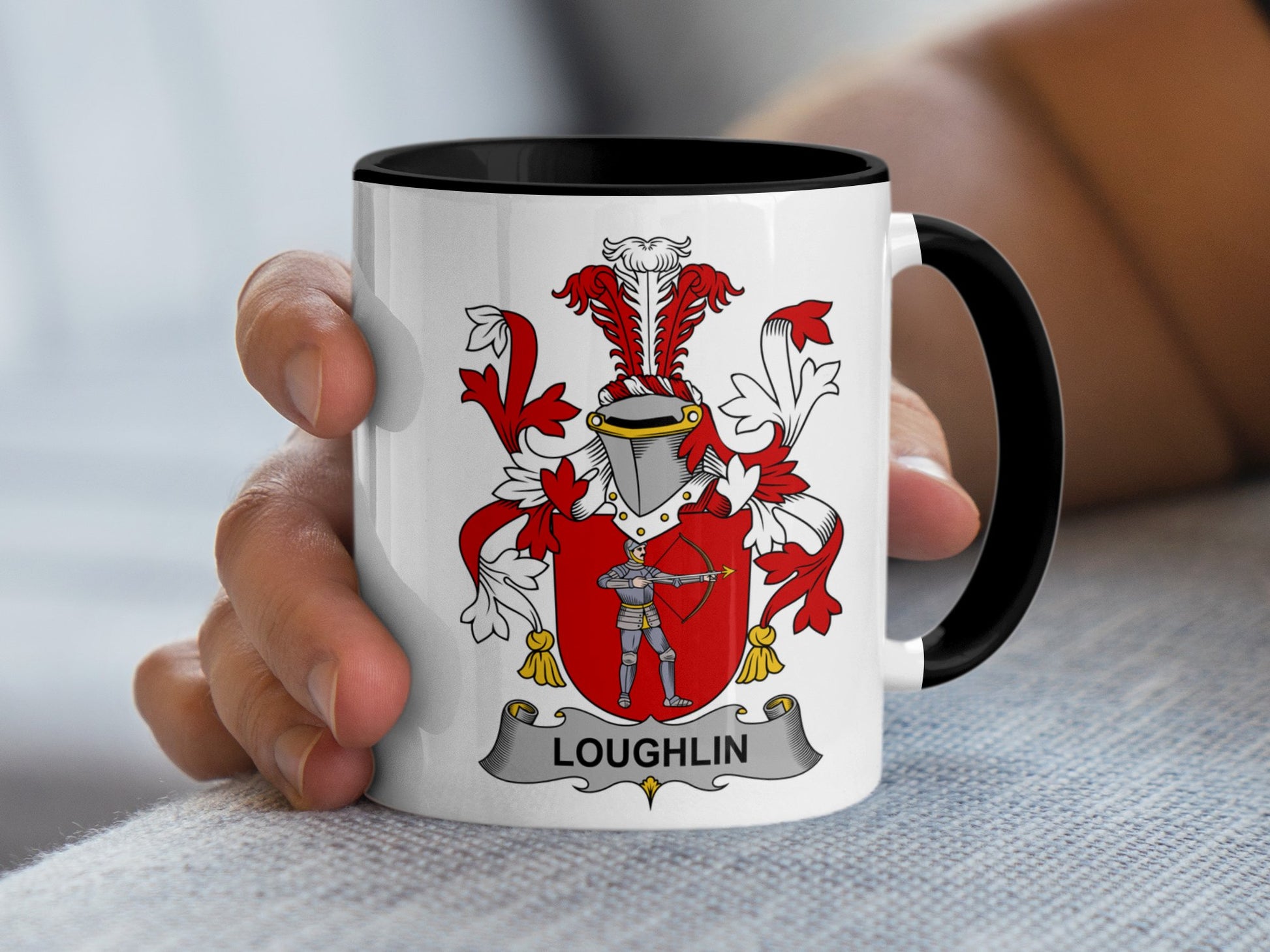 Loughlin Family Crest Personalized Heritage Mug - Living Stone Gifts