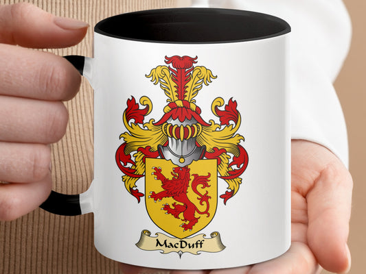 MacDuff Family Crest Red and Gold Emblem Coffee Mug - Living Stone Gifts