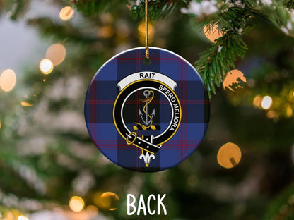 Spero Meliora Plaid Pattern Holiday Ornament product type