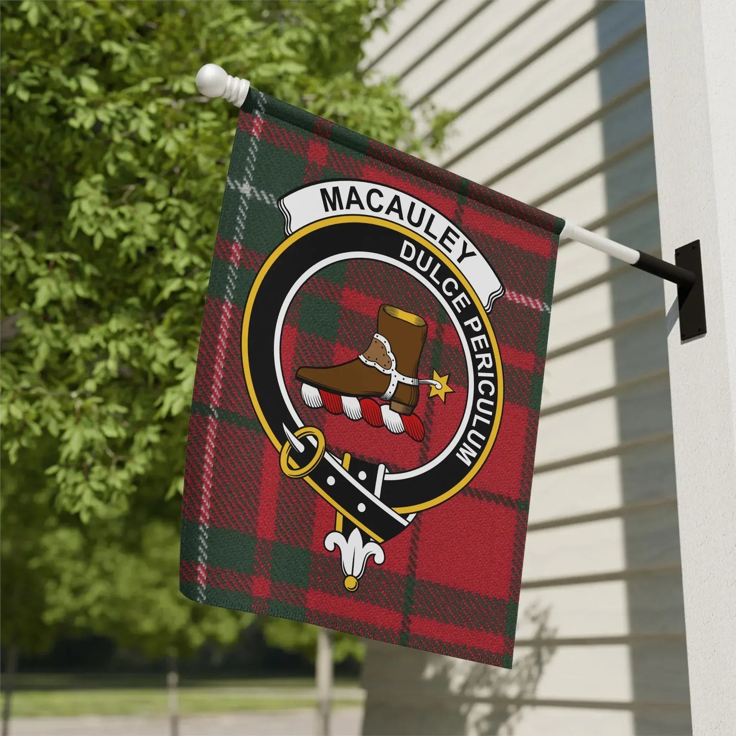 MacAuley Dulce Periculum Tartan Design Flag product