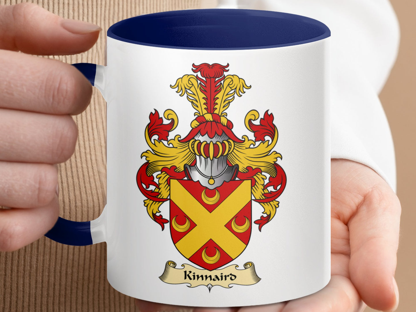 Clan Kinnaird Scottish Coat of Arms Accent Mug - Living Stone Gifts