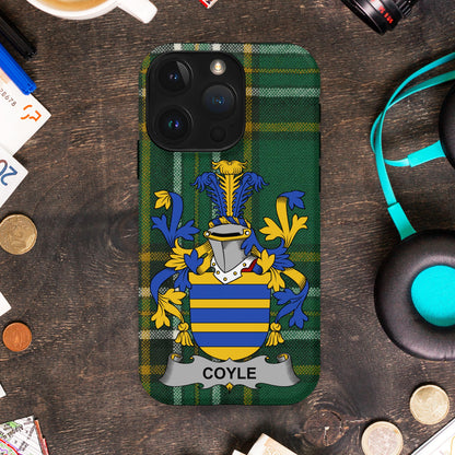 Coyle Family Crest Heraldic Pattern Cell Phone Cover - Celtic Ancestry Gifts