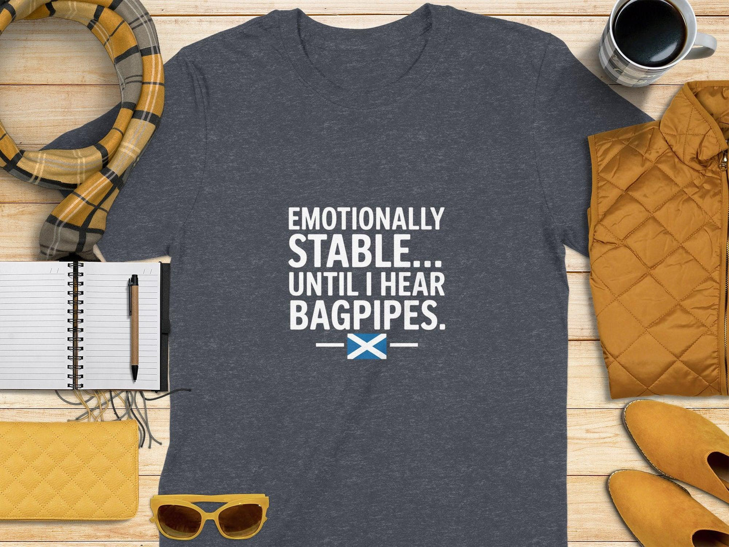 Humor Emotionally Stable Until I Hear Bagpipes T-Shirt - Celtic Ancestry Gifts