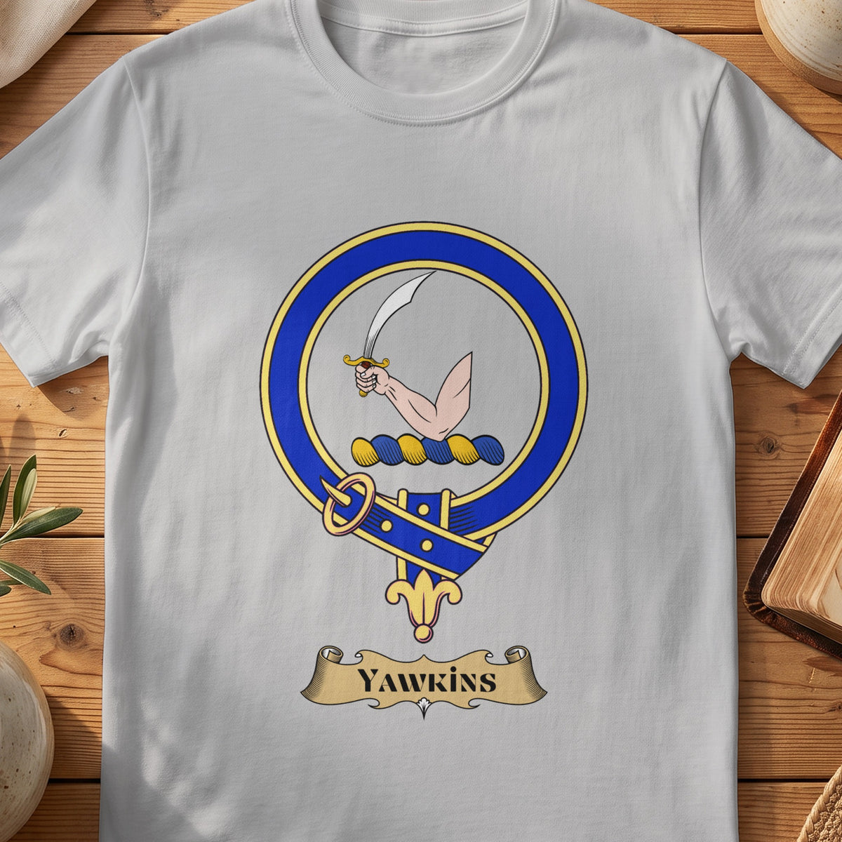 Yawkins Scottish clan crest T-shirt in Sport Grey