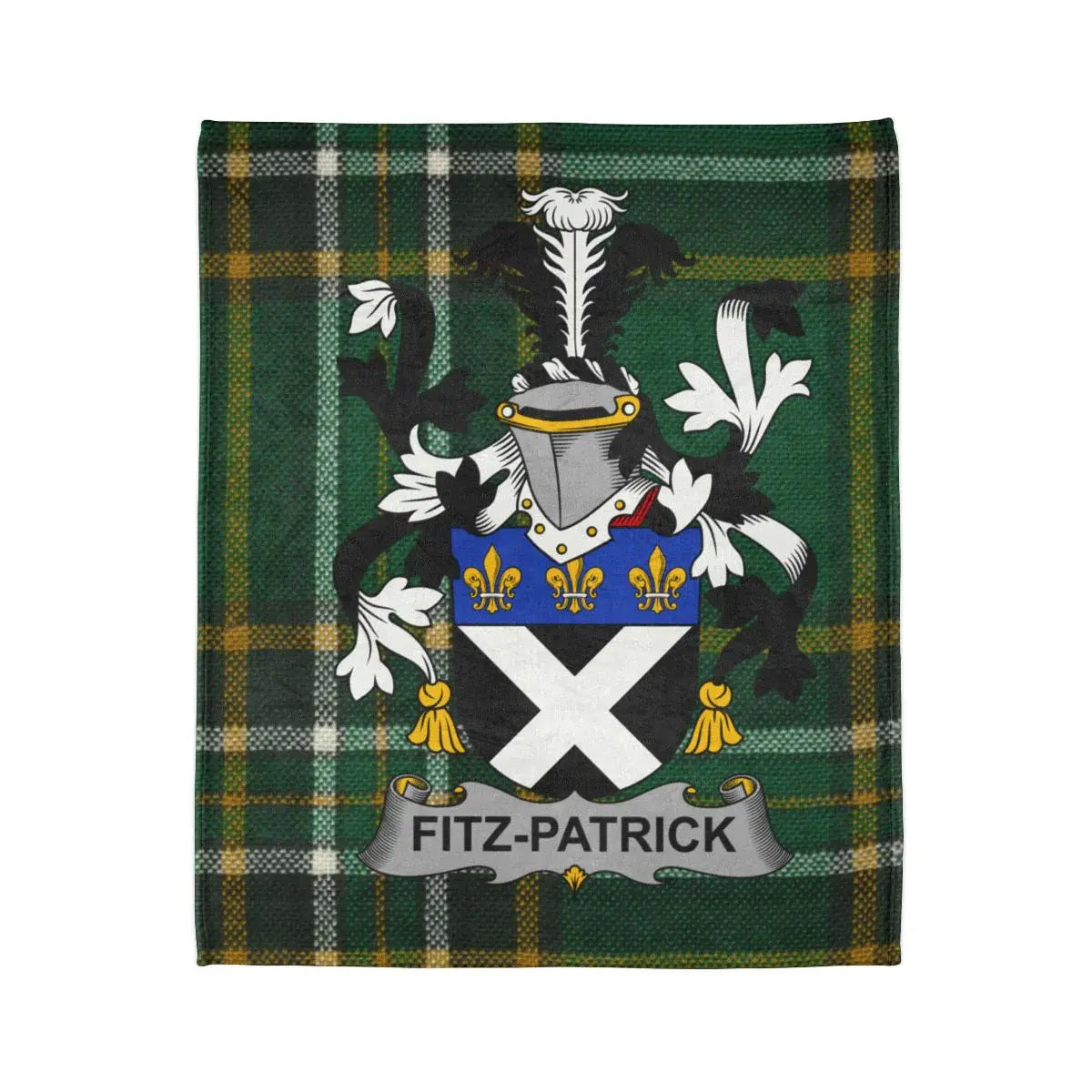 Fitz-Patrick Family Crest Green Tartan Blanket product