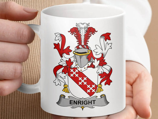 Enright Surname Irish Family Crest Mug - Celtic Ancestry Gifts