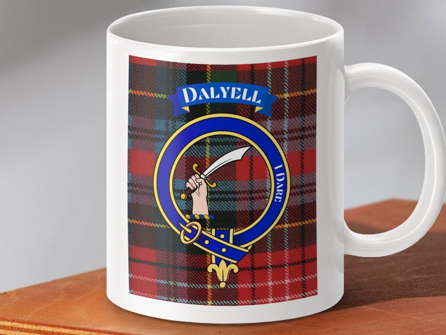 Scottish Clan Crest Coffee Mug Dalyell Tartan Mug product type