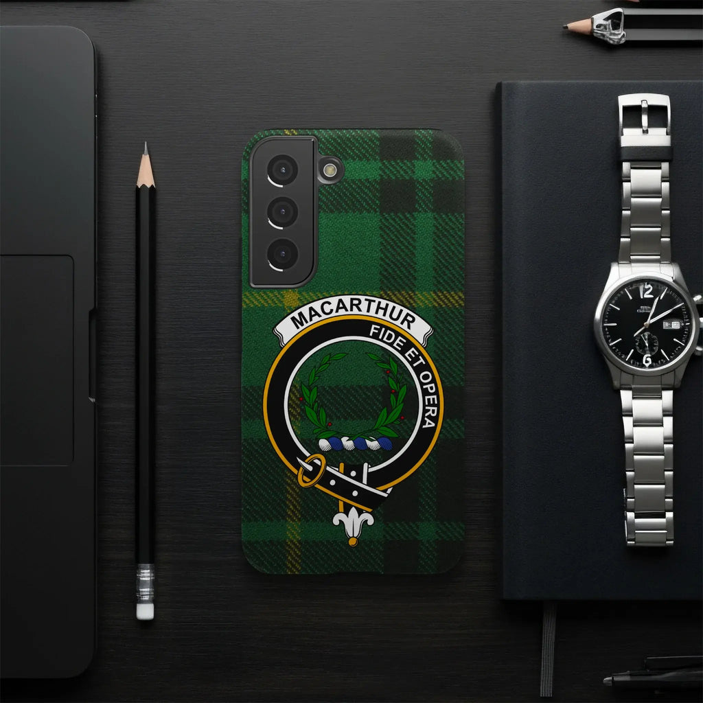 Green Tartan Macarthur Fide Et Opera Phone Case