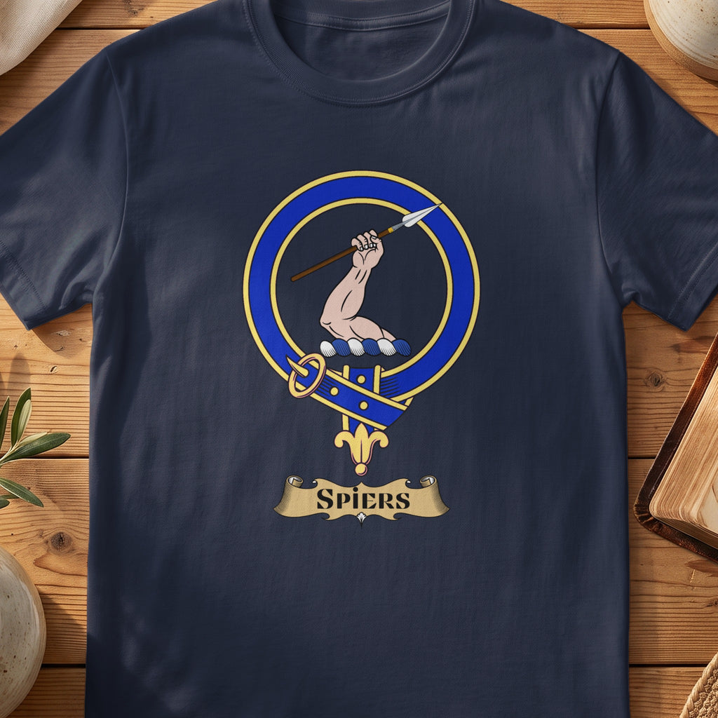 Spiers Scottish clan crest T-shirt in Navy