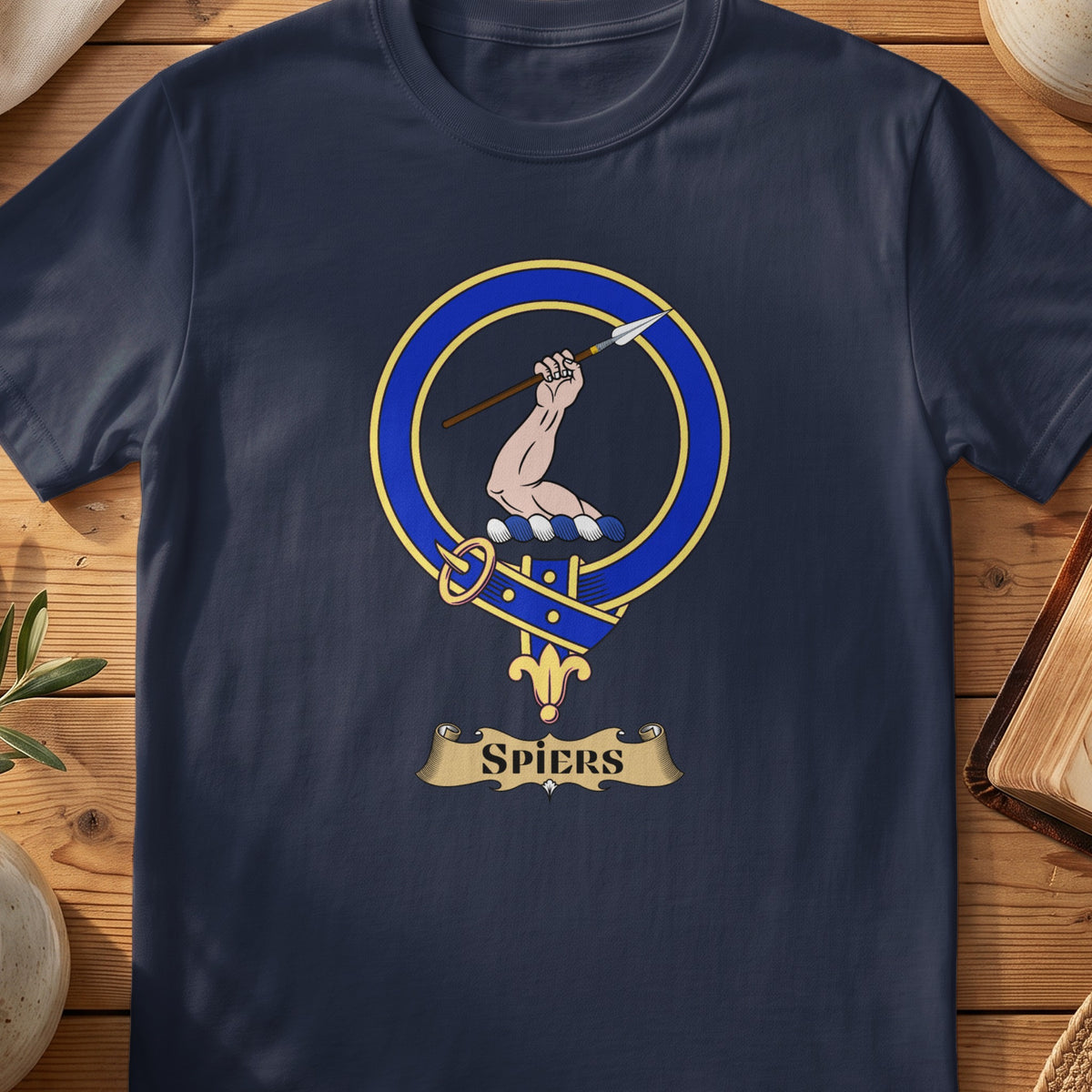 Spiers Scottish clan crest T-shirt in Navy