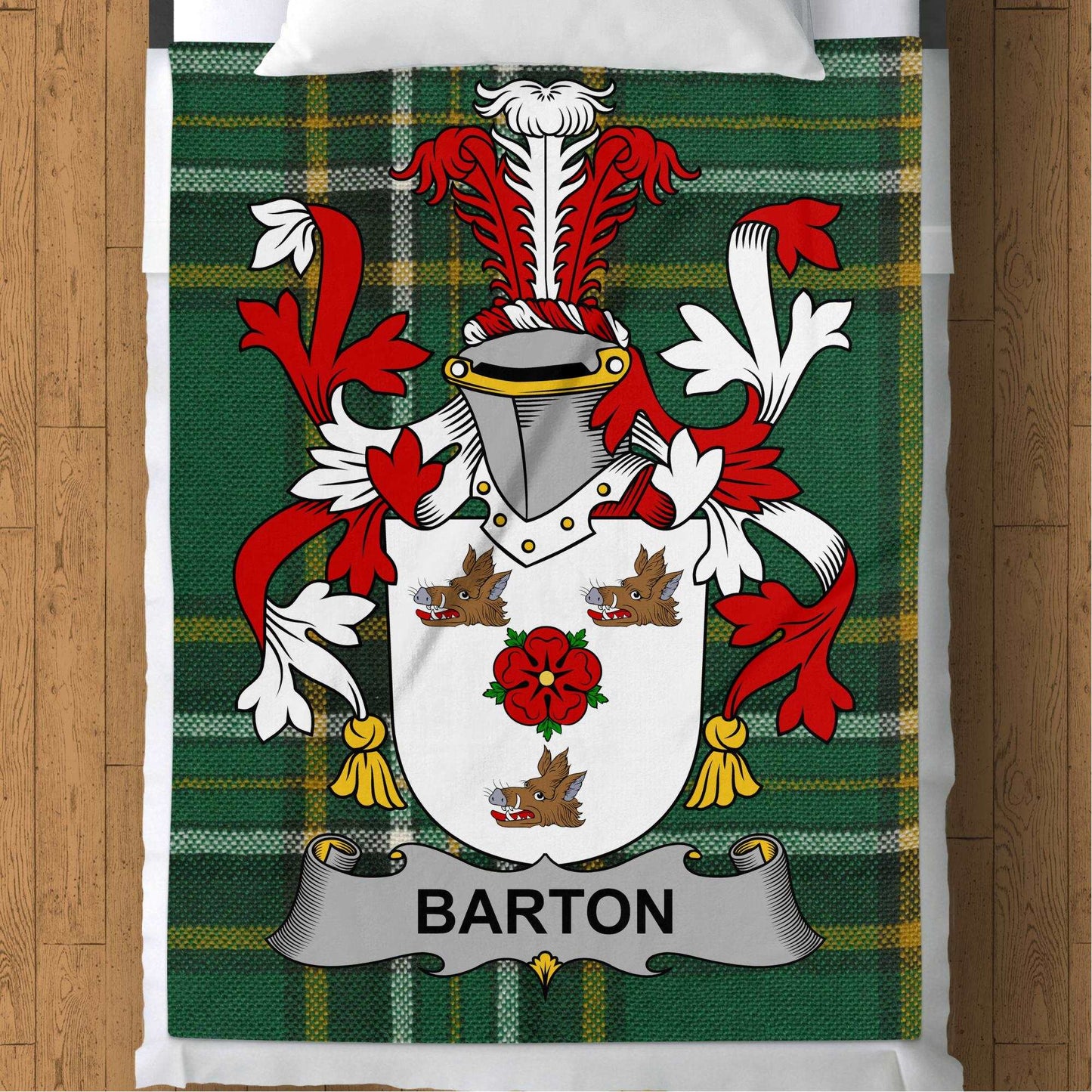 Barton Surname Irish Tartan Throw Blanket - Living Stone Gifts