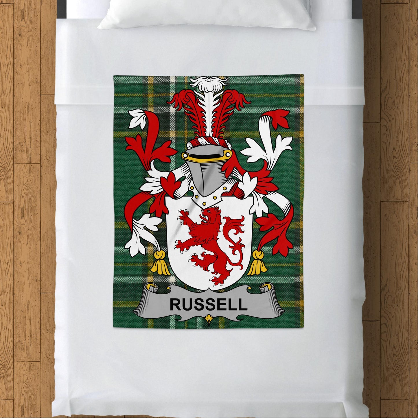 Russell Surname Irish Tartan Throw Blanket - Living Stone Gifts