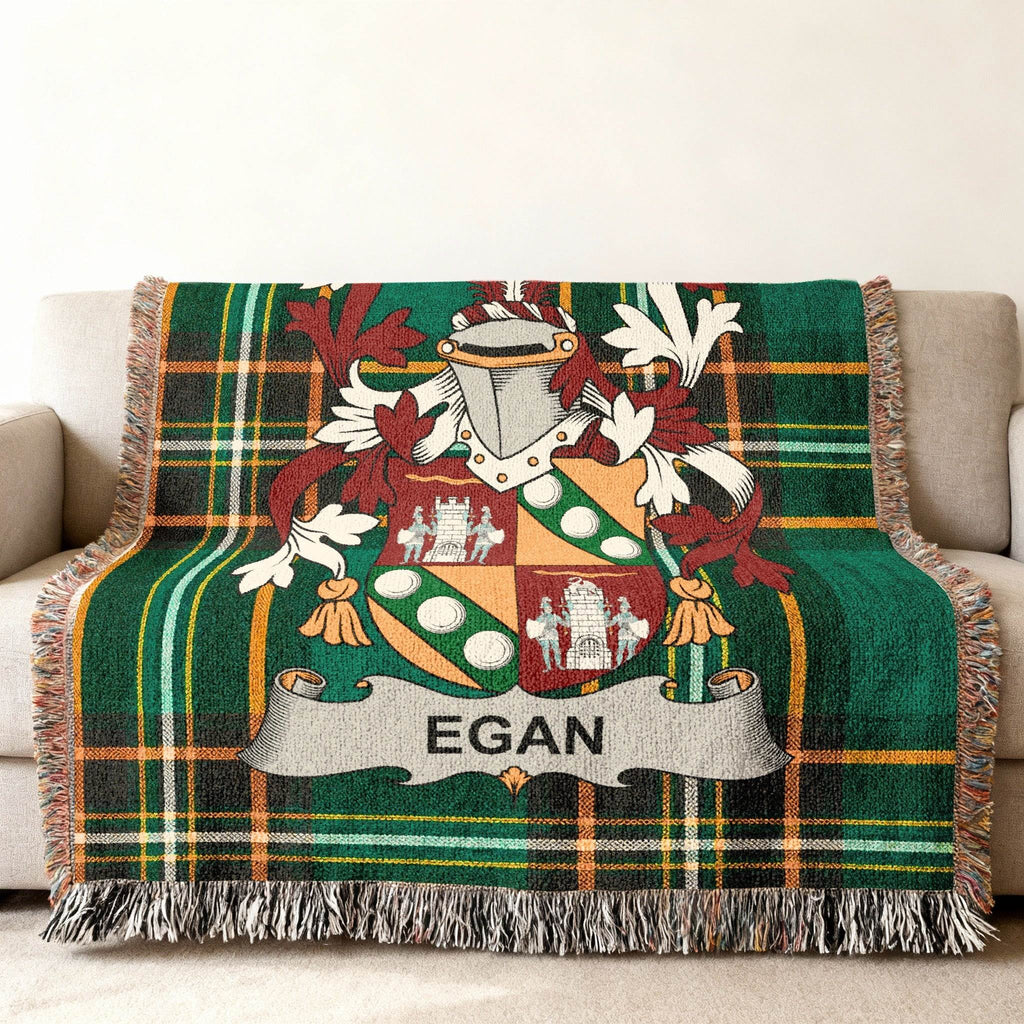 Egan Crest Tartan Green Gold Red Black Throw product type