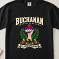Buchanan Scottish clan graphic T-shirt in Black, front view