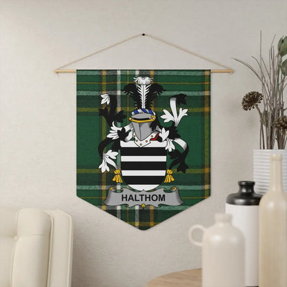Personalized Family Plaid Crest Banner Wall Art product