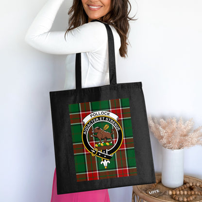 Scottish clan crest on tartan background Tote Bag - Living Stone Gifts