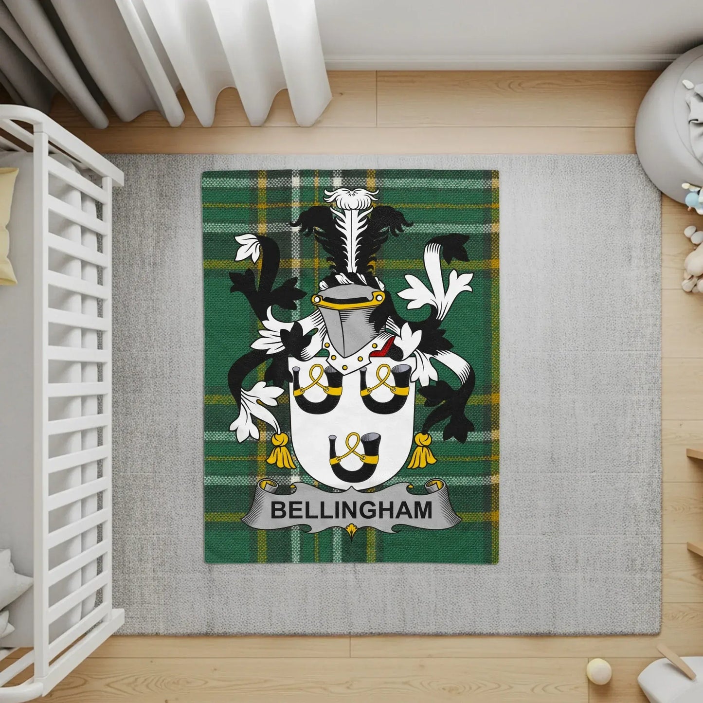 Heraldic Bellingham Crest Design Area Rug Product
