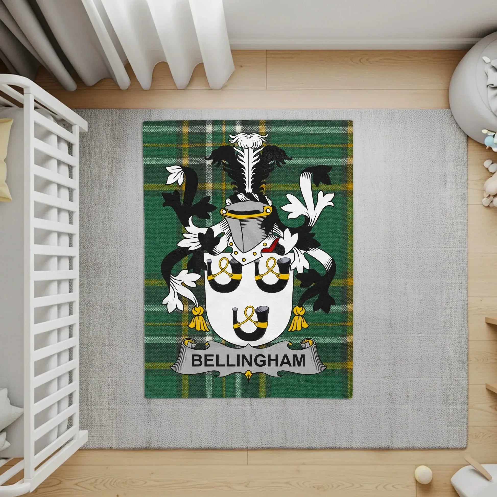 Heraldic Bellingham Crest Design Area Rug Product