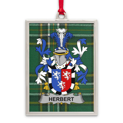Herbert Family Crest Plaid Design Hanging Ornament product type