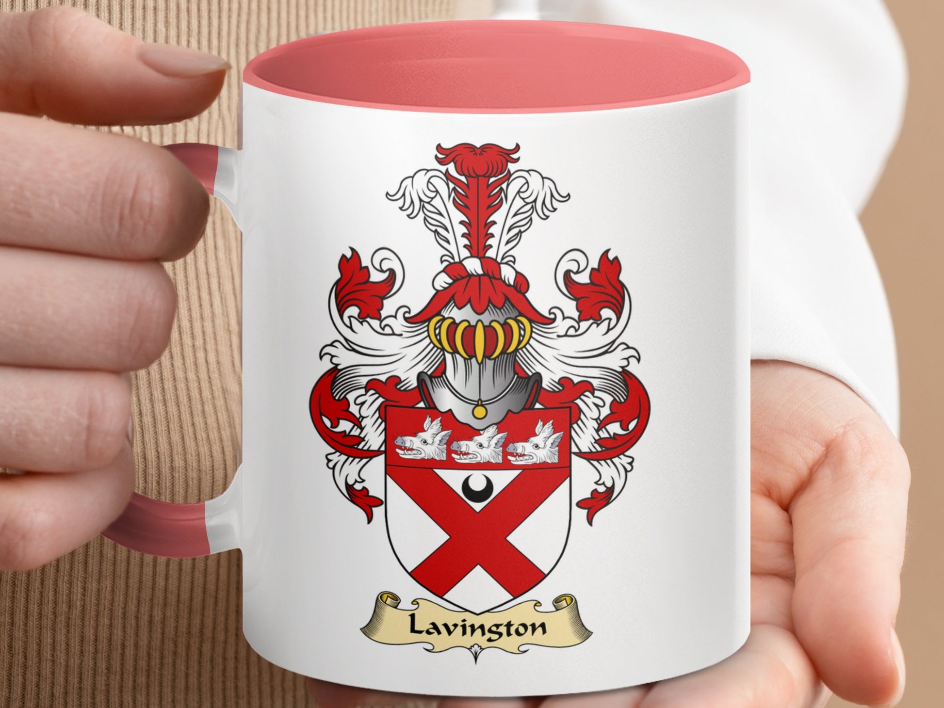 Clan Lavington Scottish Coat of Arms Accent Mug - Living Stone Gifts