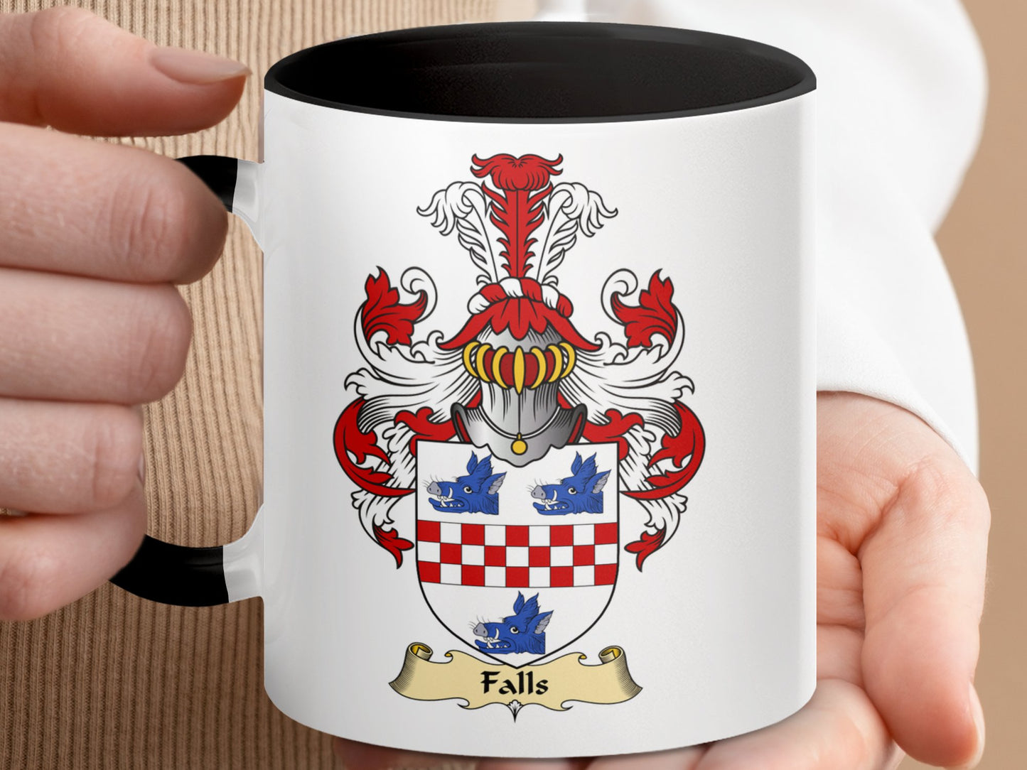 Clan Falls Scottish Clan Coat of Arms Accent Mug - Living Stone Gifts