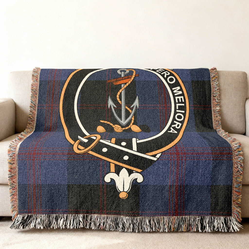Anchor and Tartan Design Large Soft Throw Blanket