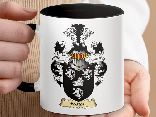 Clan Easton Scottish Coat of Arms Accent Coffee Mug - Living Stone Gifts